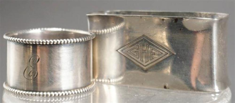 TWO STERLING SILVER NAPKIN RINGS,
