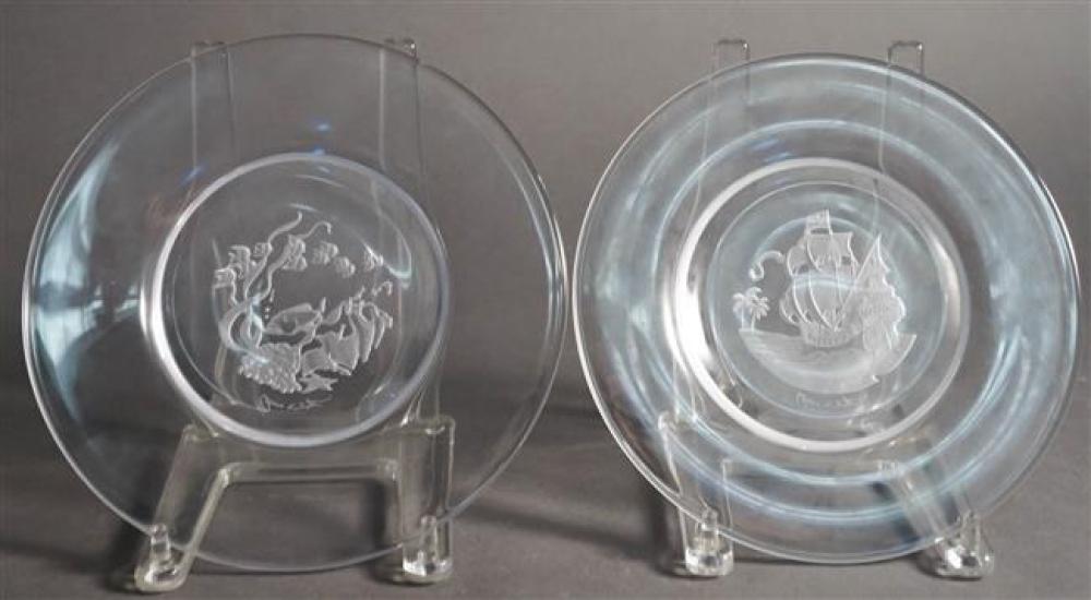 TWO JAMES WYETH CRYSTAL PLATESTwo