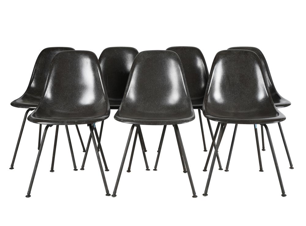 SET OF SEVEN EAMES STYLE DINING 324d2b