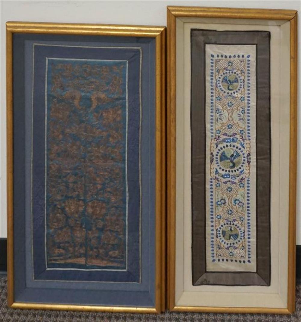TWO FRAMED CHINESE EMBROIDERED