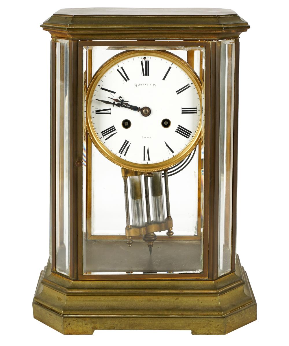 TIFFANY & CO. BRASS CARRIAGE CLOCKmarked