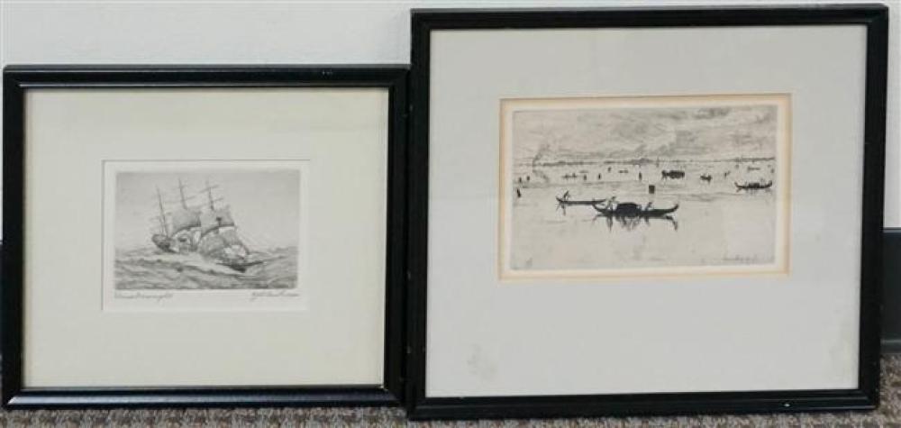 DREADNAUGH AND VENICE, TWO ETCHINGS,