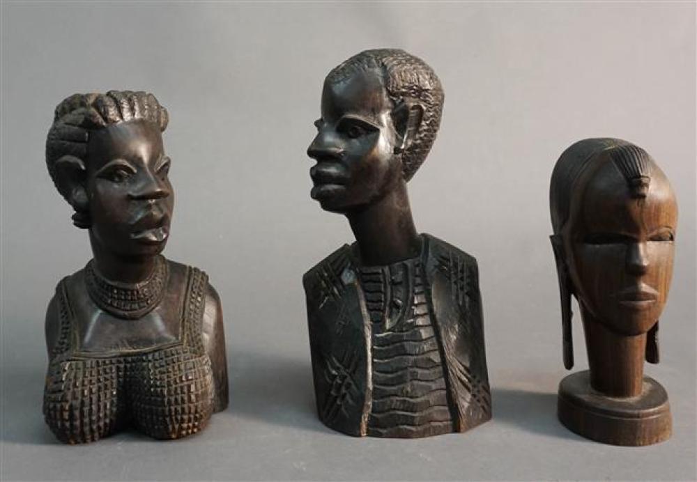 THREE AFRICAN/OCEANIC CARVED WOOD