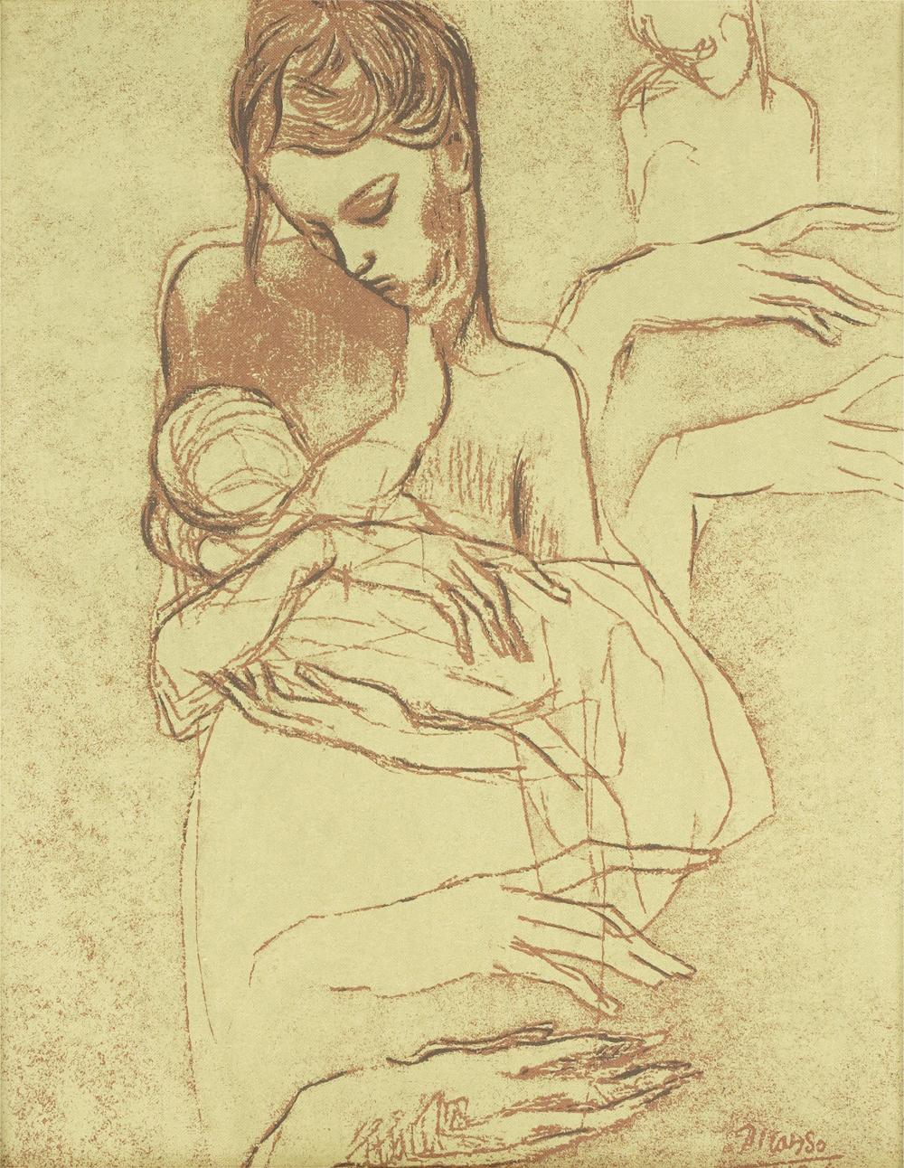 AFTER PABLO PICASSO WOMAN CHILDprinted 324daf