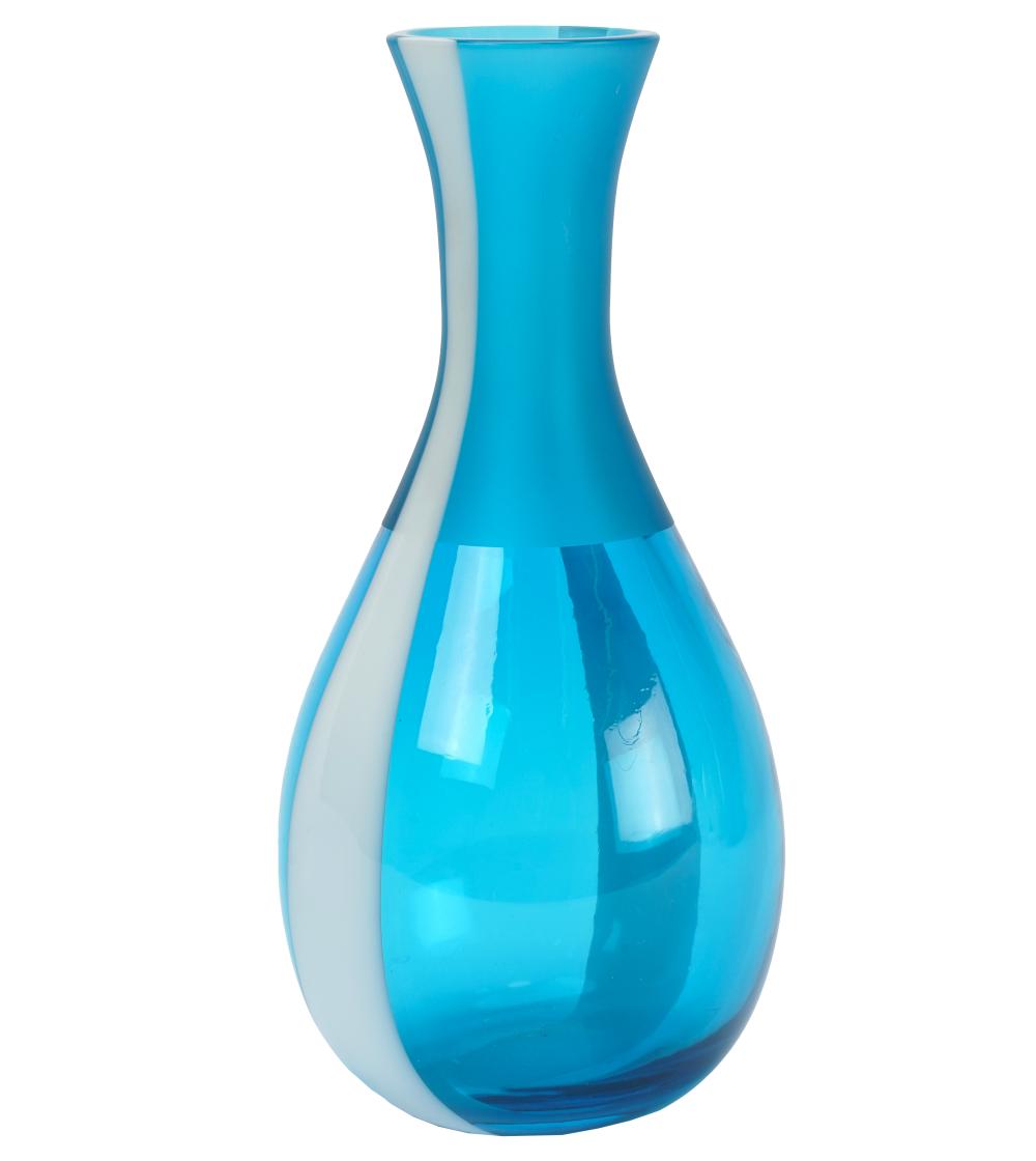 VENINI BLUE & WHITE ART GLASS VASE2012;