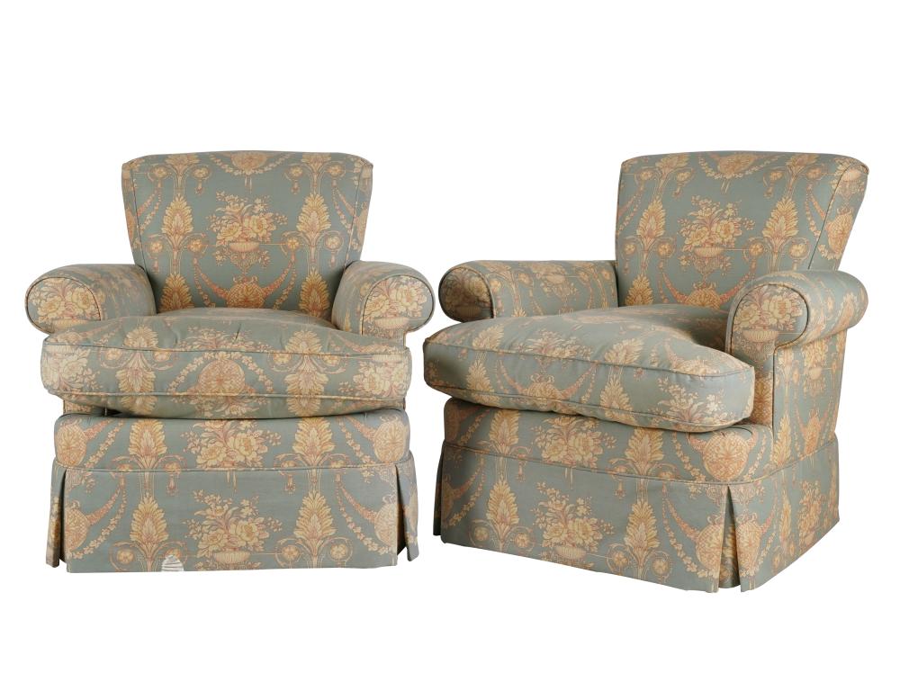 PAIR OF FULLY UPHOLSTERED ARMCHAIRSmanufacturer