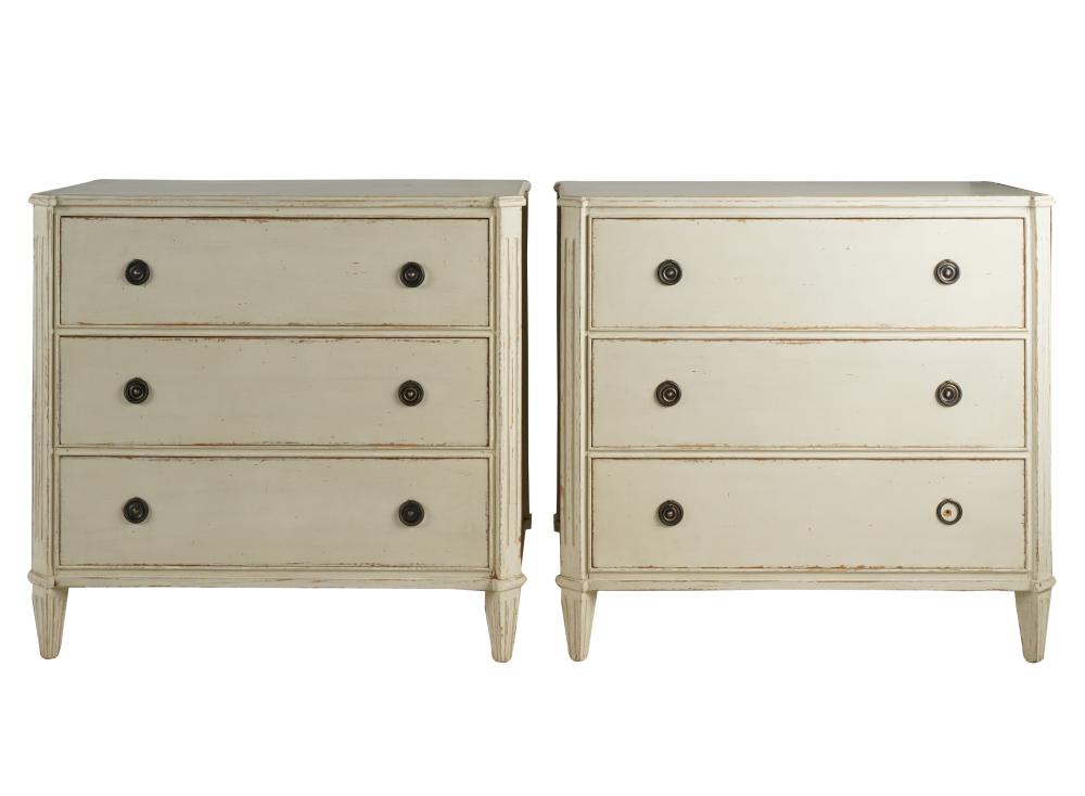 PAIR OF GUSTAVIAN-STYLE PAINTED