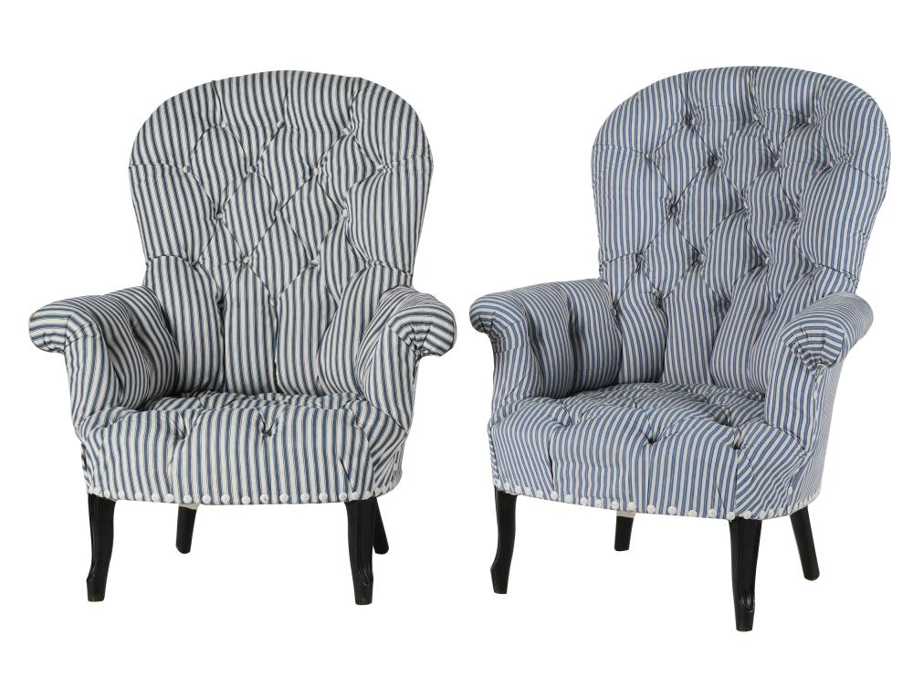 PAIR OF VICTORIAN-STYLE TUFTED