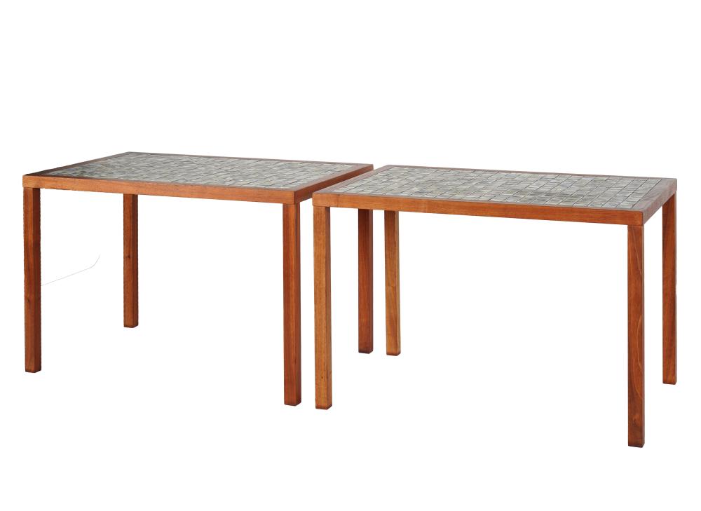 PAIR OF MARTZ TILE-TOP COFFEE TABLES1960s;