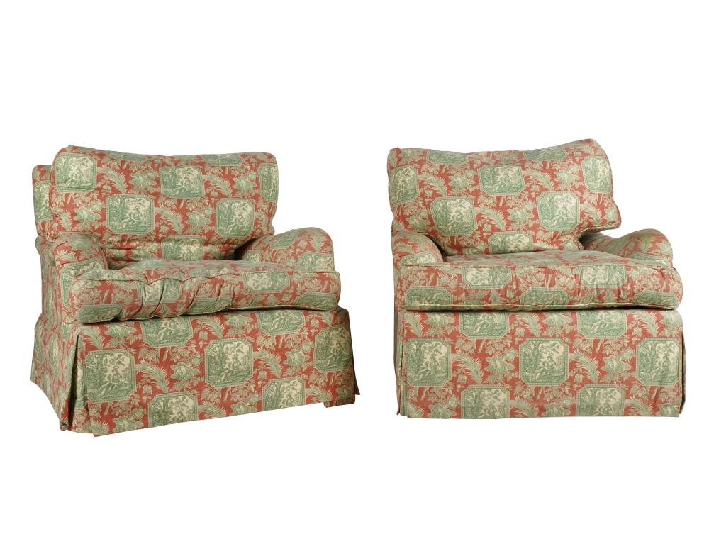 PAIR OF UPHOLSTERED SWIVEL ARMCHAIRSmanufacturer 324ea9