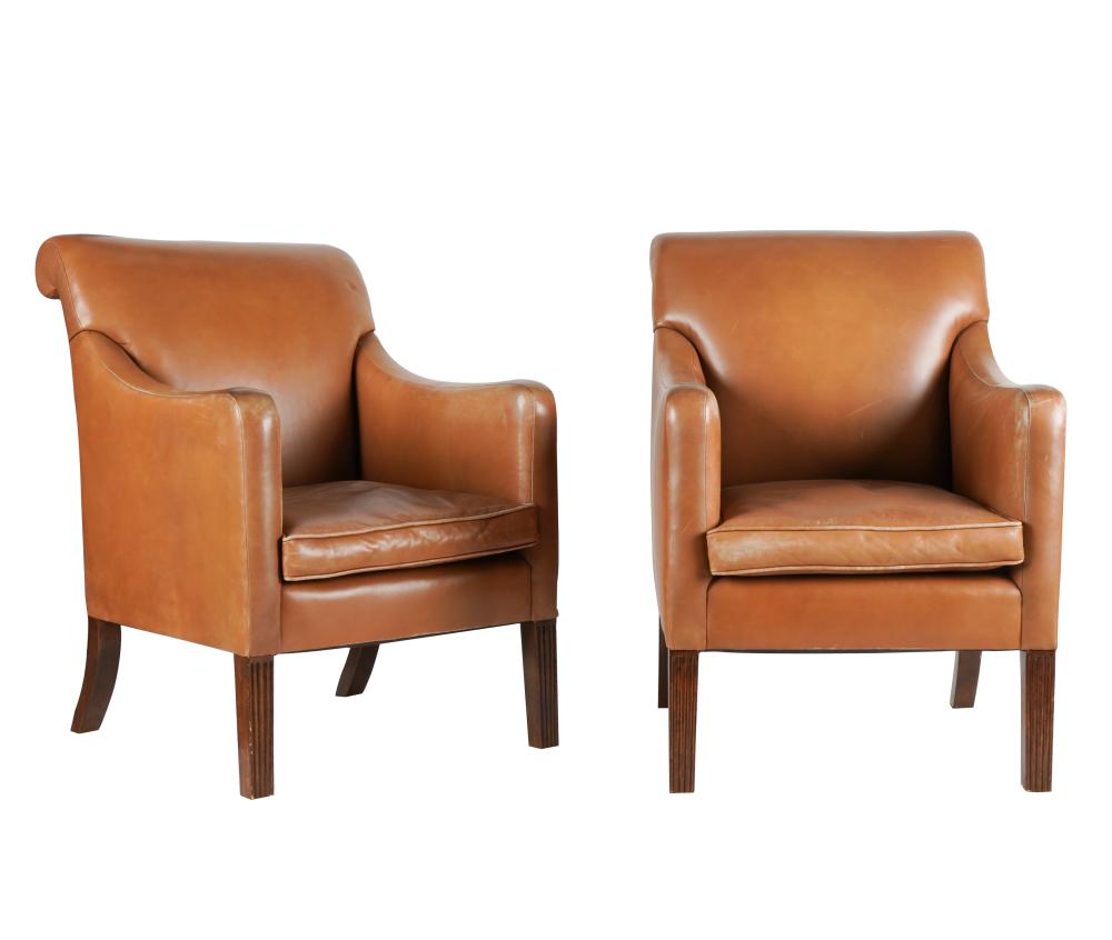 PAIR OF ROSE TARLOW LEATHER ARMCHAIRSunsigned;