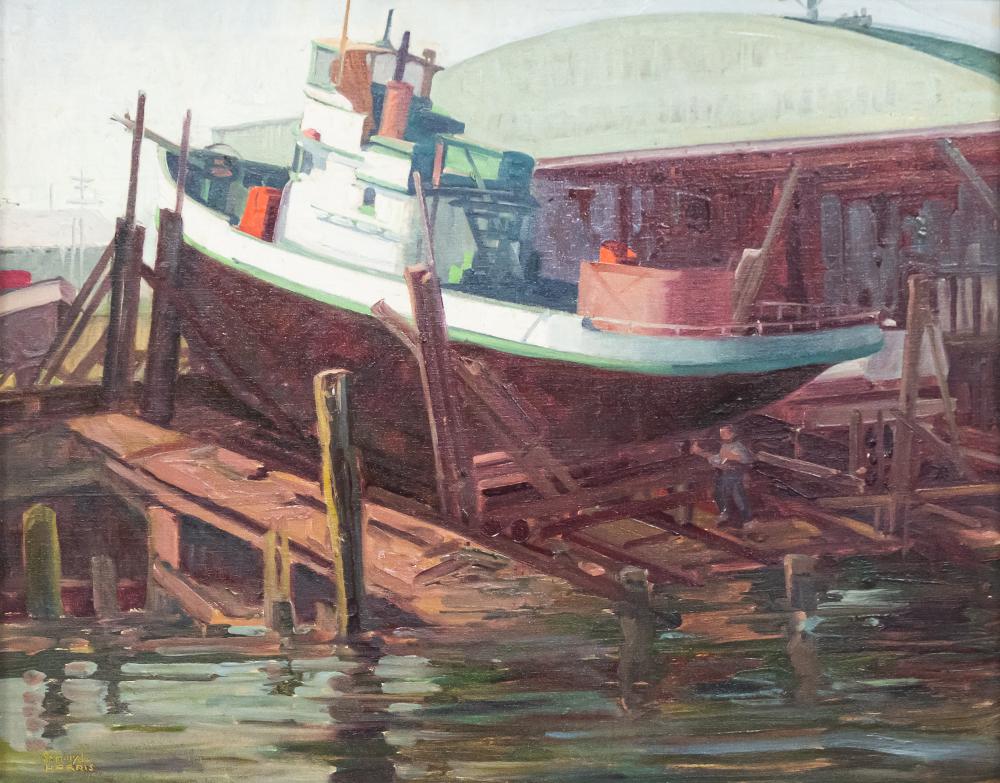 SAM HYDE HARRIS (1889-1977): SHIPYARDoil