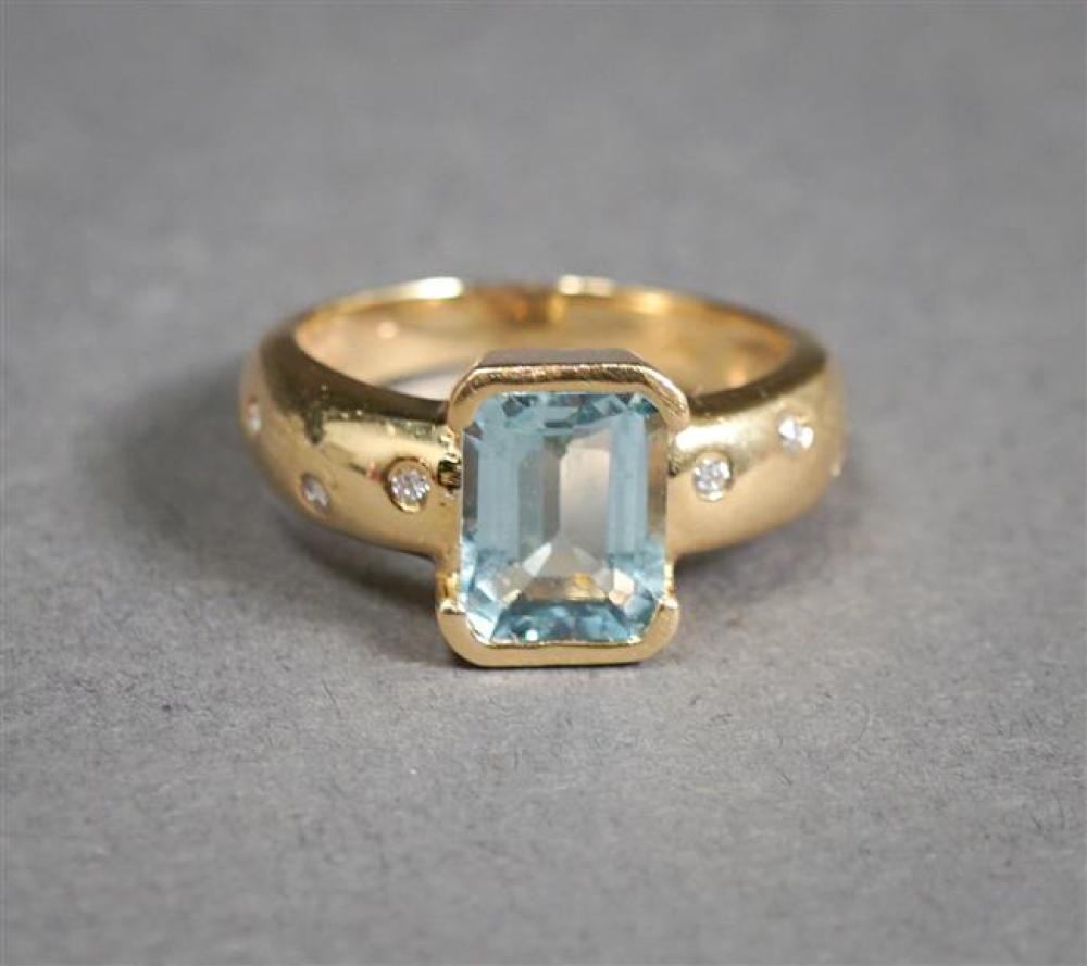 14-KARAT YELLOW-GOLD, AQUAMARINE