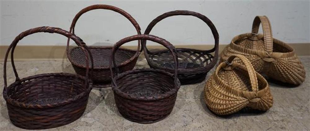 GROUP WITH SIX WOVEN BASKETSGroup