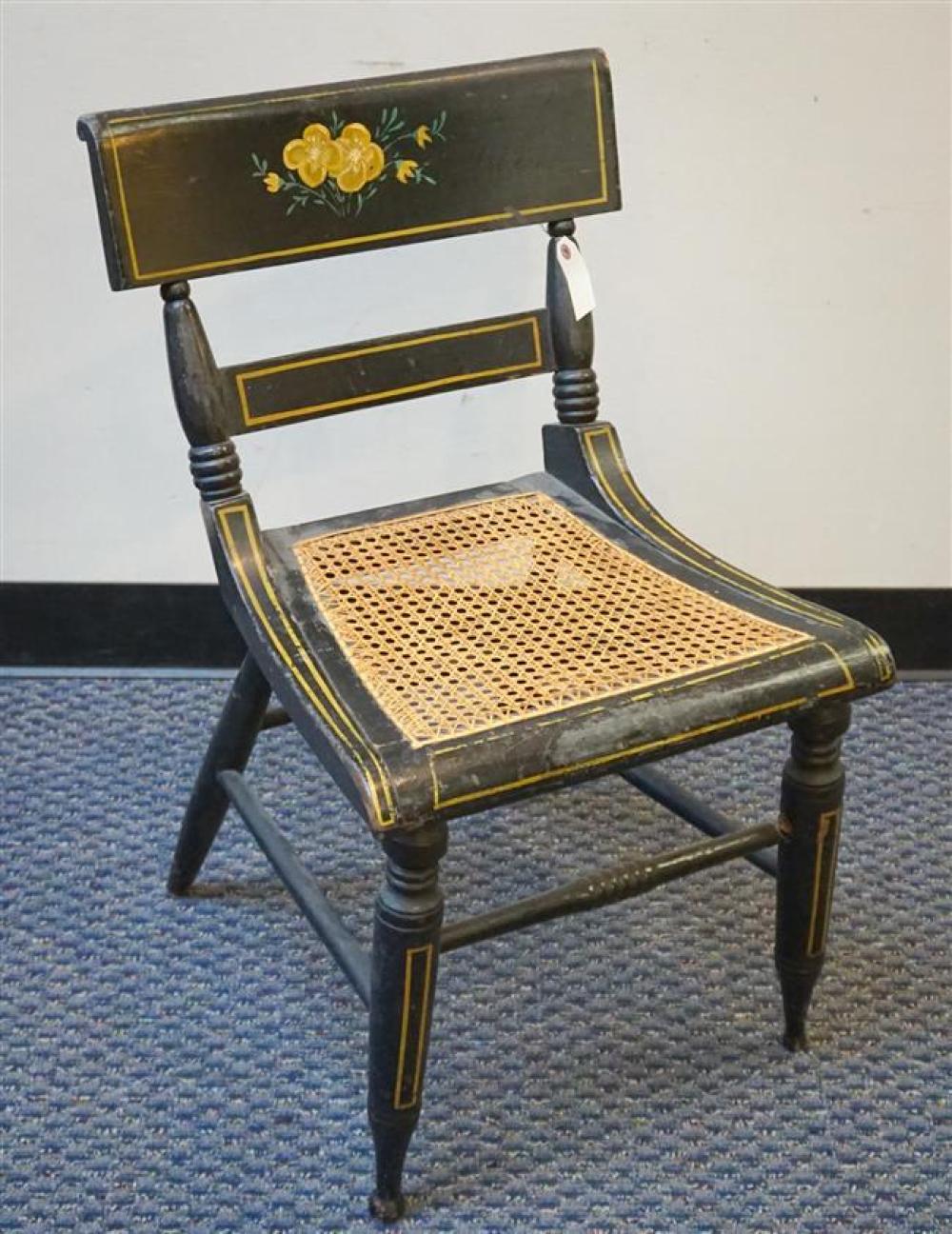CLASSICAL BLACK PAINTED CANE SEAT 325009