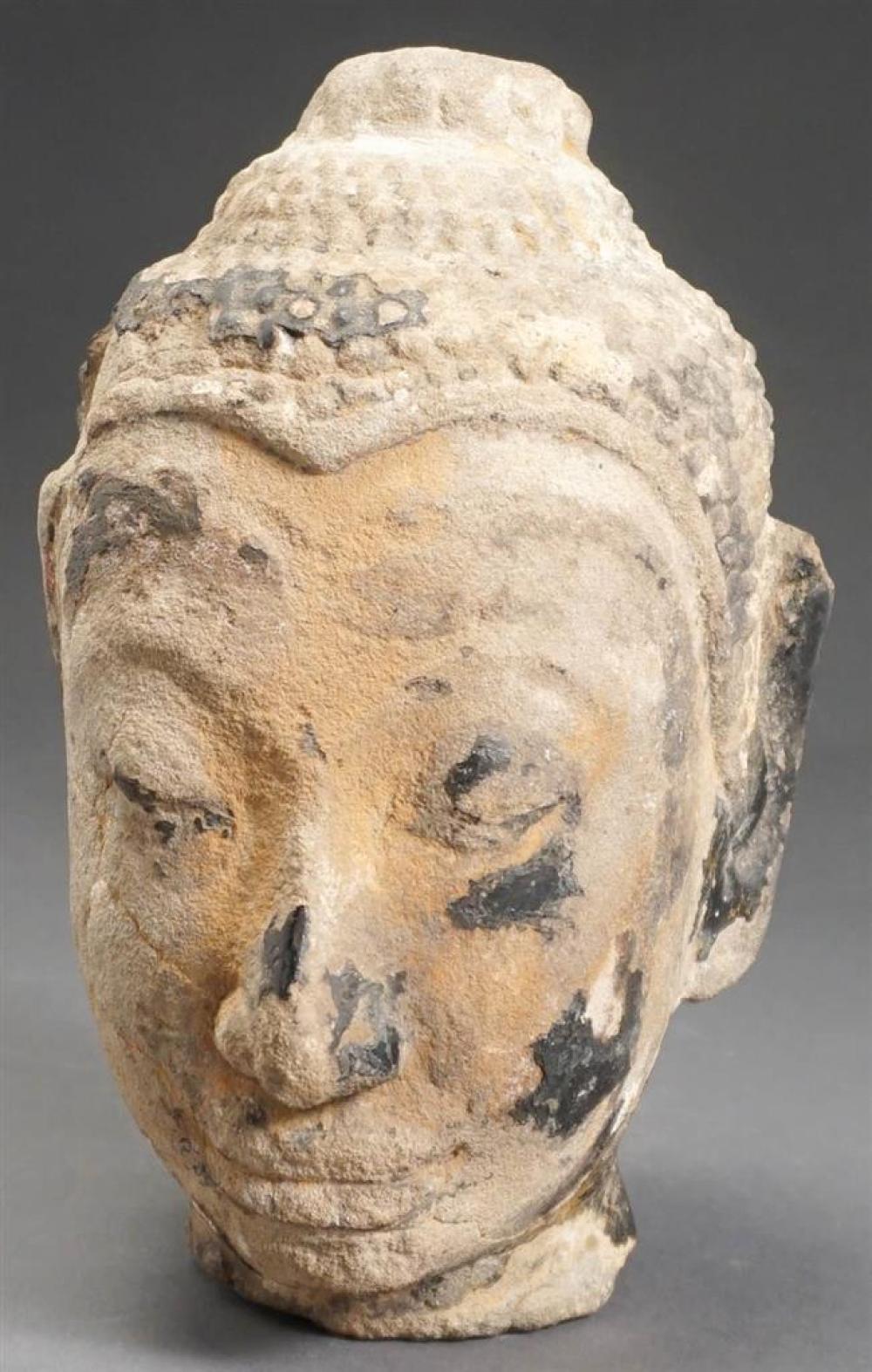 THAI STONE HEAD OF THE BUDDHA,