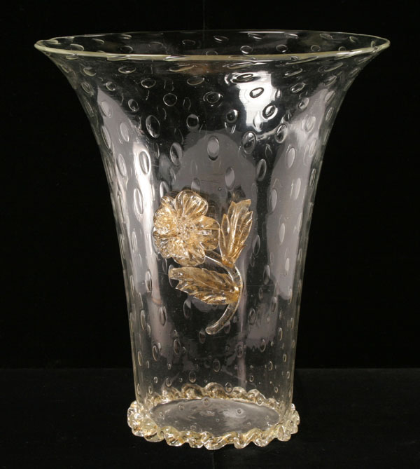 Barovier Clear Gold Art Glass Vase 50802