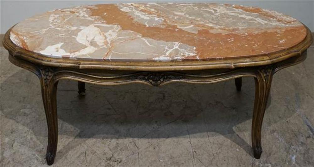 LOUIS XV STYLE WALNUT MARBLE INSET