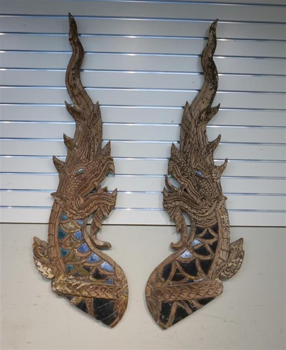 TWO SOUTHEAST ASIAN CARVED WOOD
