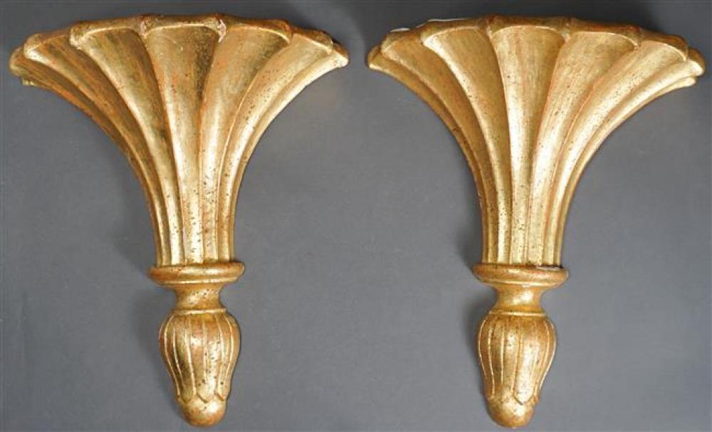 PAIR OF GILTWOOD WALL SHELVESPair