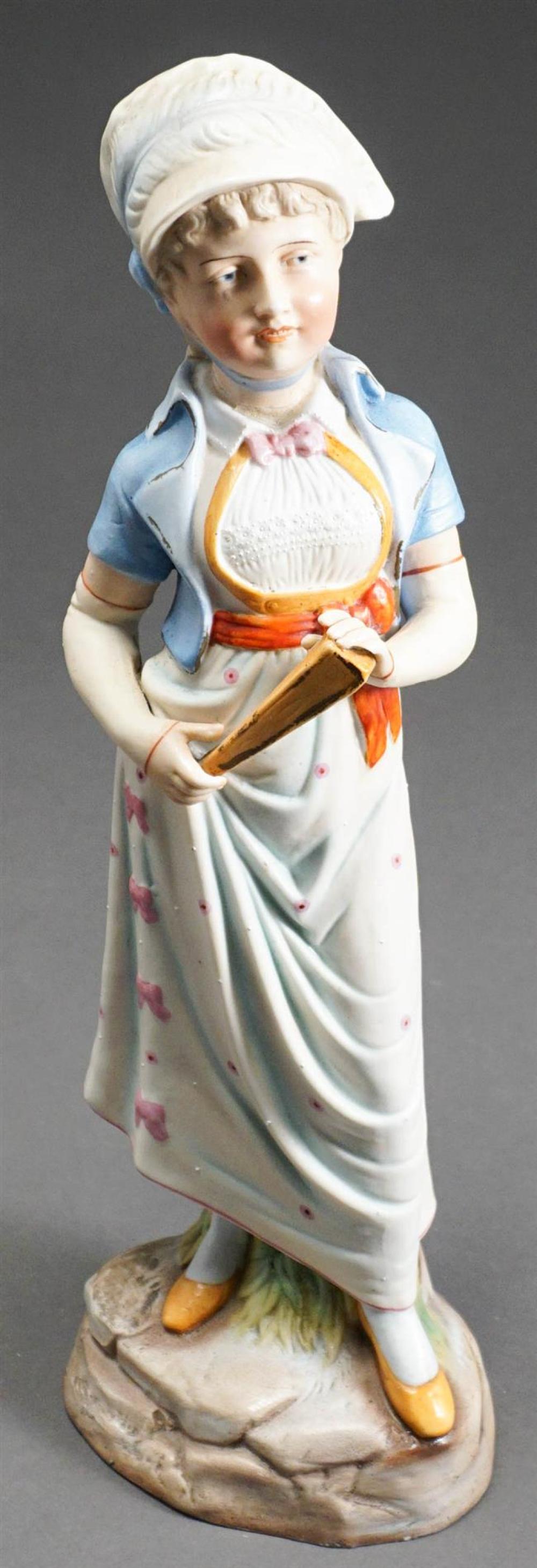 GERMAN BISQUE FIGURE OF GIRL WITH
