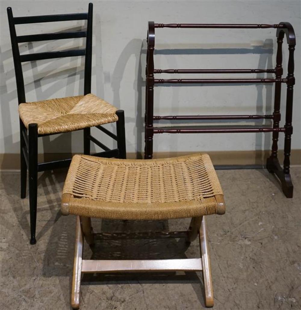 FRUITWOOD QUILT RACK, SIDE CHAIR