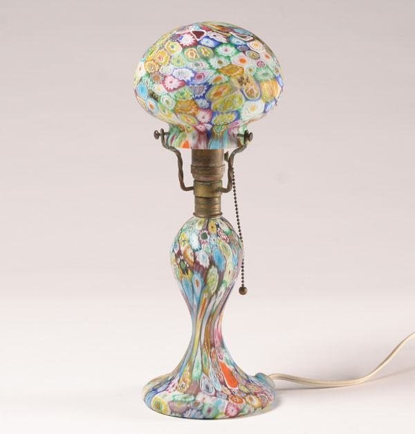 Murano art glass millefiori lamp.