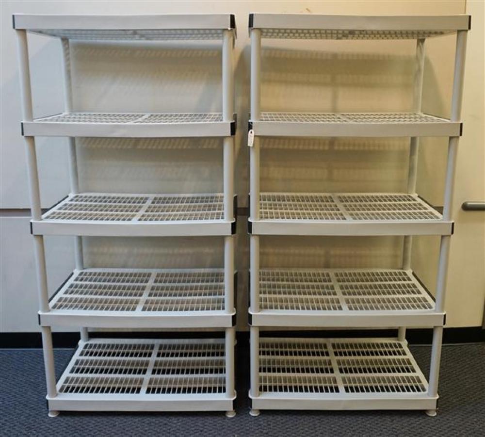 SIX PLASTIC STORAGE SHELVESSix 3251ab