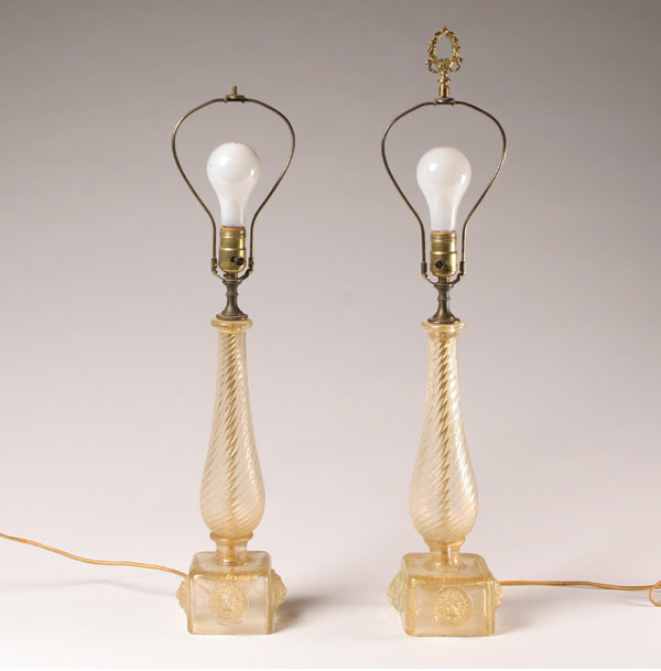 Pair of Murano art glass lamps 5082d