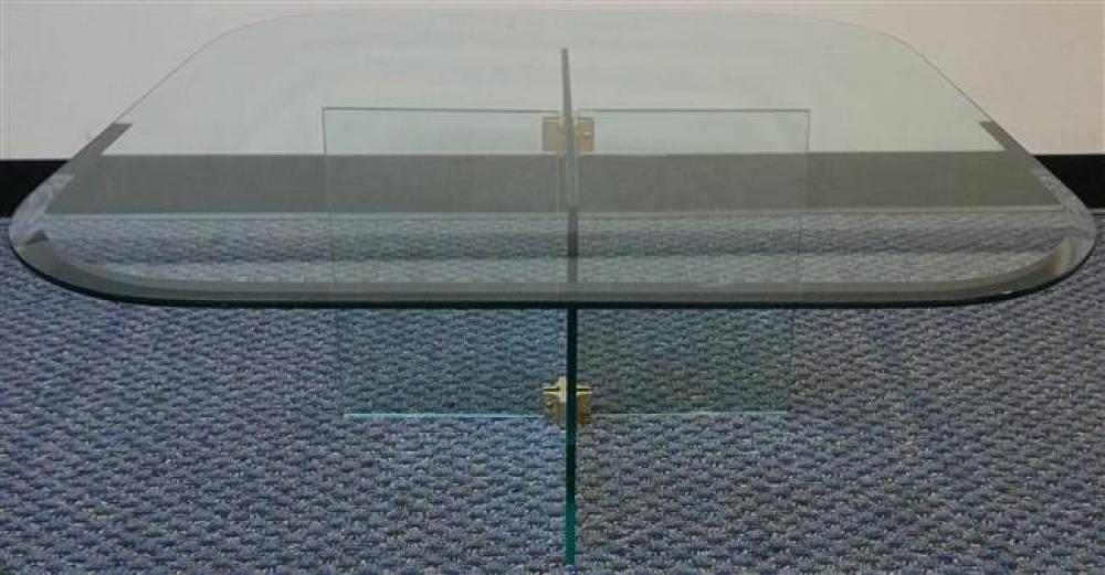 CONTEMPORARY GLASS COCKTAIL TABLE, H: