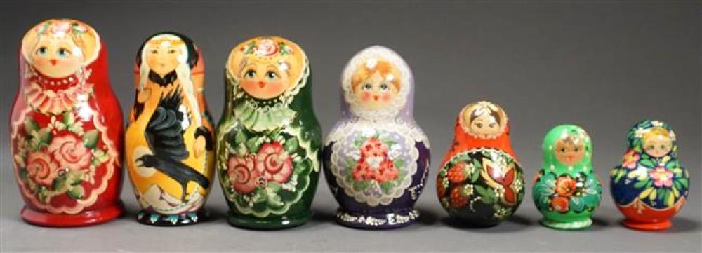 COLLECTION OF SEVEN RUSSIAN NESTING