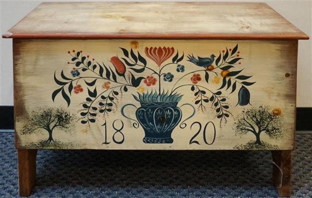 DECORATED FRUITWOOD BLANKET CHEST  325216