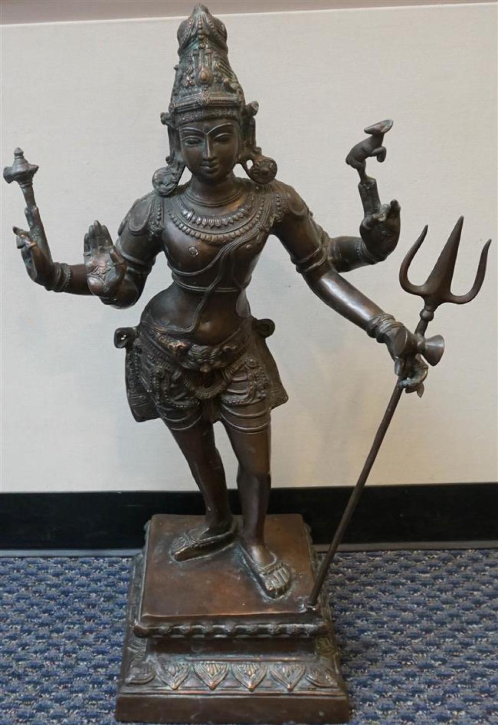 INDIAN PATINATED METAL FIGURE OF