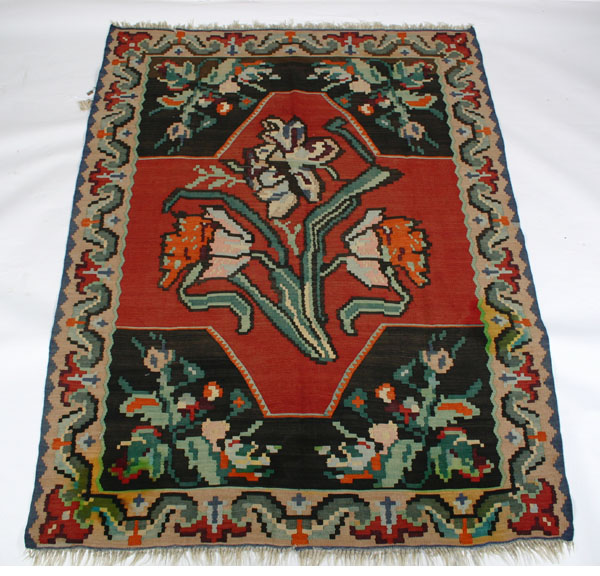 Hand woven Turkish Kilim wool rug