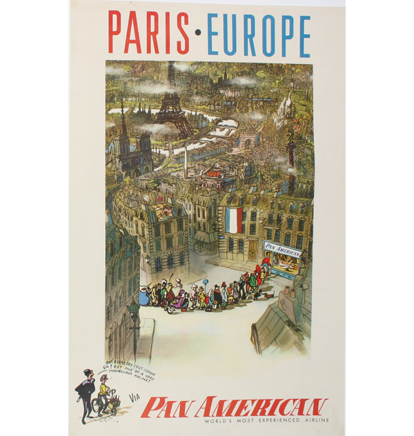 Pan American to Paris travel poster  50844