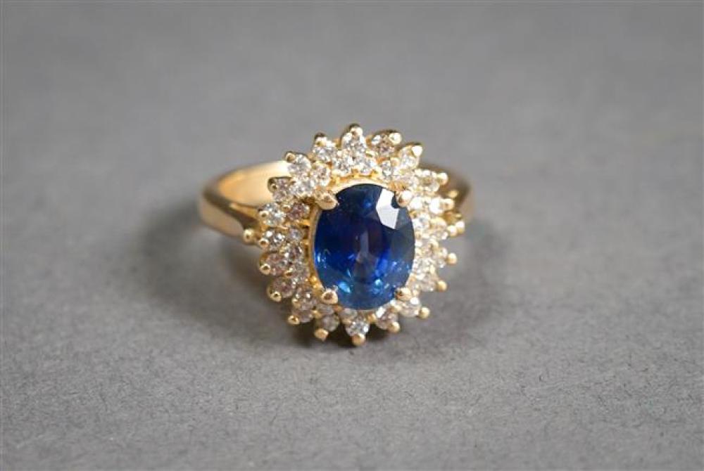 14 KARAT YELLOW GOLD BLUE SAPPHIRE 3252d6