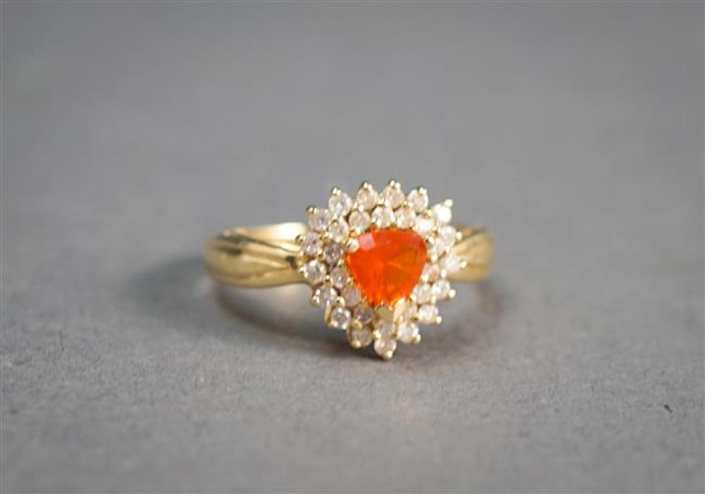 14-KARAT YELLOW-GOLD, FIRE OPAL