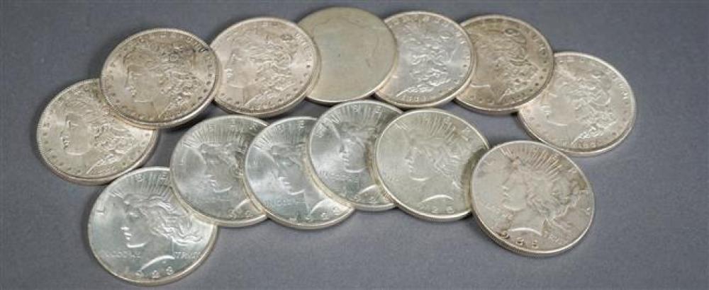 SIX U S PEACE TYPE SILVER DOLLARS 325304