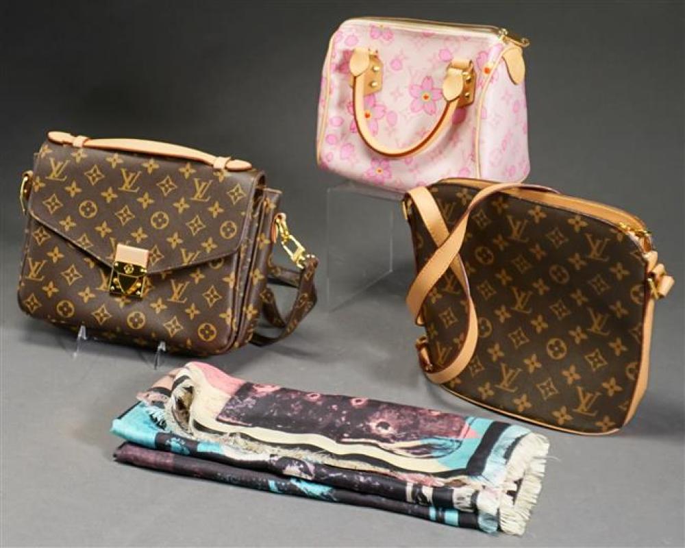 THREE LOUIS VUITTON STYLE PURSES