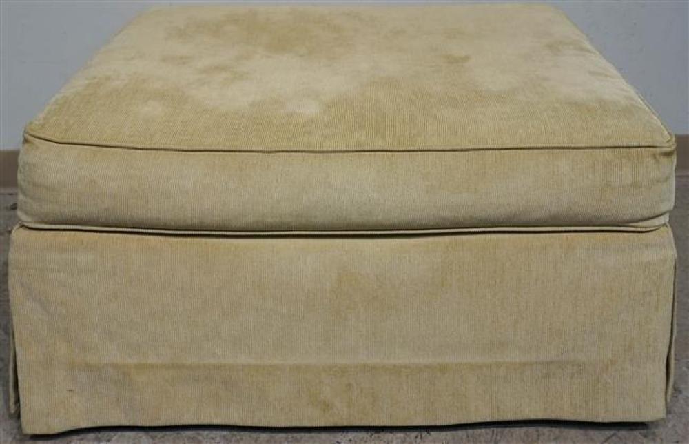 HENREDON GOLD CORDUROY UPHOLSTERED OTTOMANHenredon