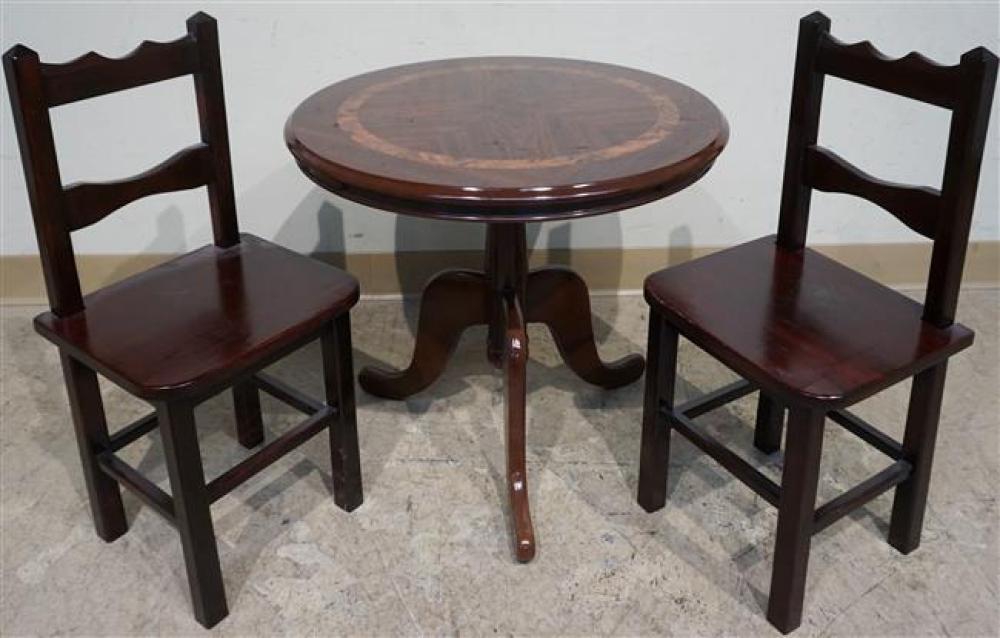 YOUTH FRUITWOOD TEA TABLE AND PAIR 325352