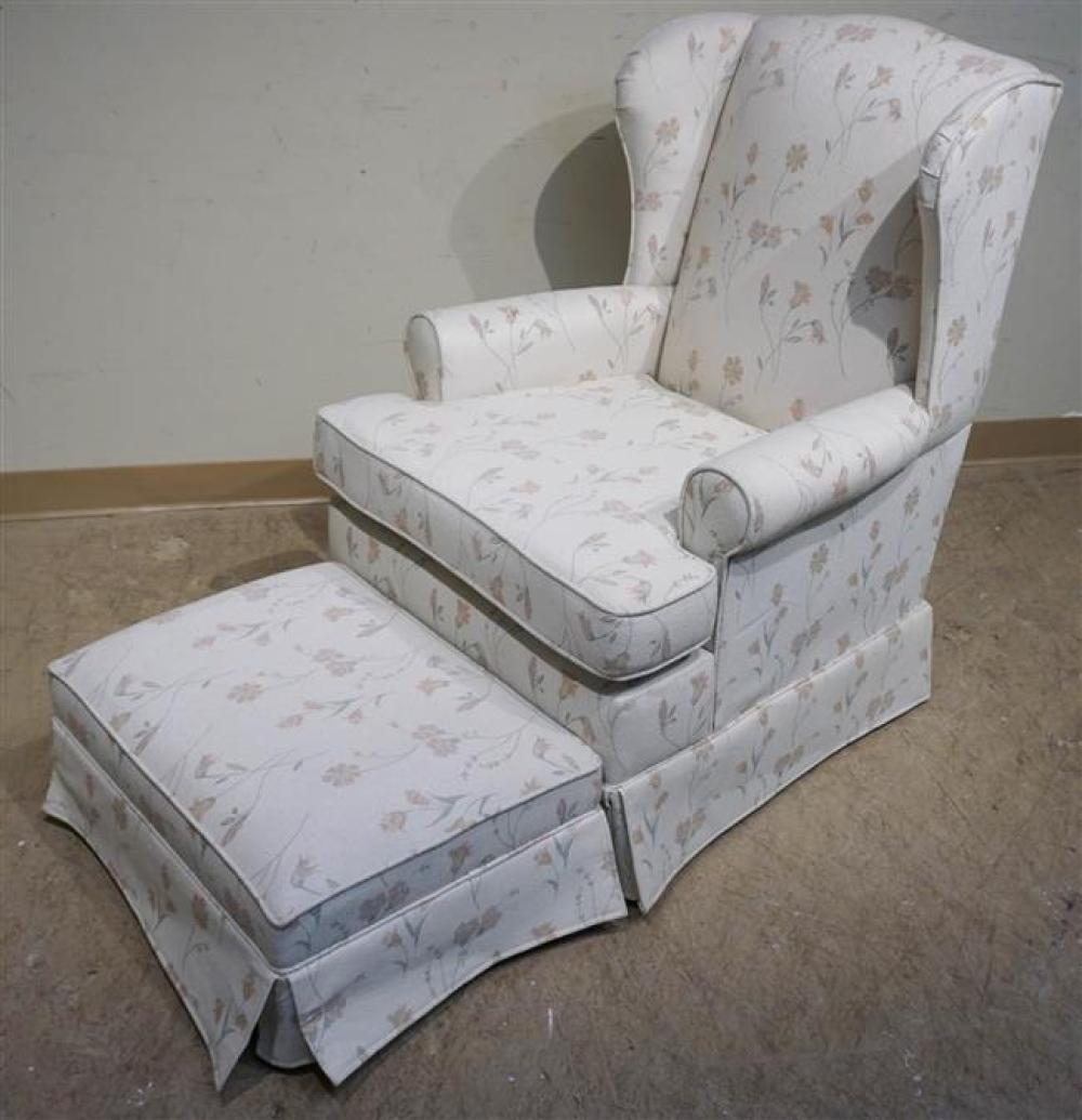 UPHOLSTERED LOUNGE CHAIR AND OTTOMANUpholstered