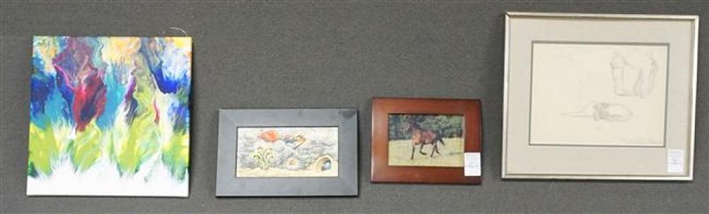 FOUR FRAMED AND UNFRAMED WORKS 325396