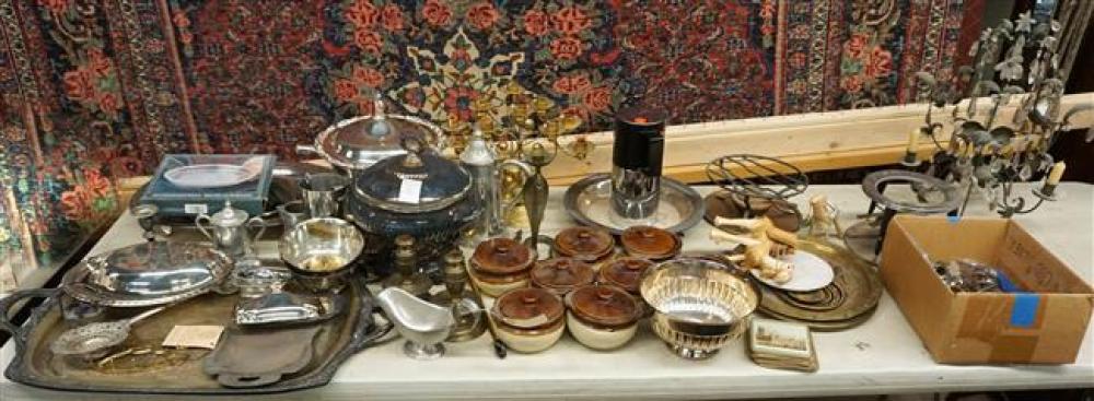 GROUP OF MOSTLY SILVER PLATE SERVING