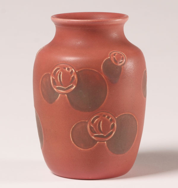 Overbeck mauve art pottery vase