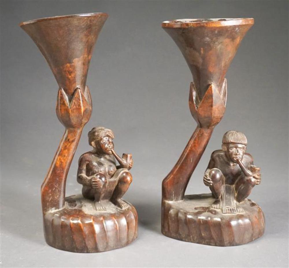 TWO SOUTH EAST ASIAN CARVED WOOD