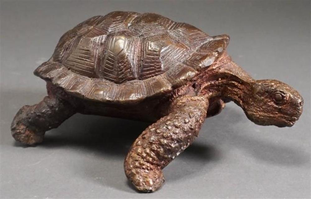 PATINATED METAL FIGURE OF A TORTOISE  325447