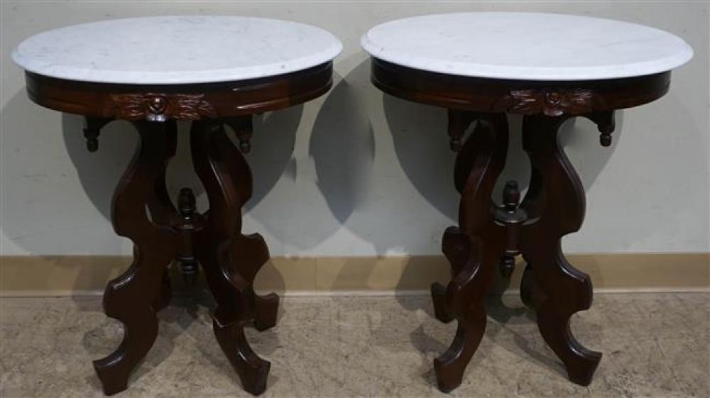 PAIR VICTORIAN STYLE MARBLE TOP