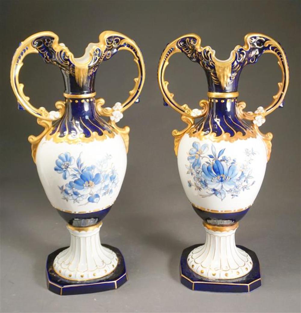 PAIR OF MONUMENTAL ROYAL DUX GILT AND