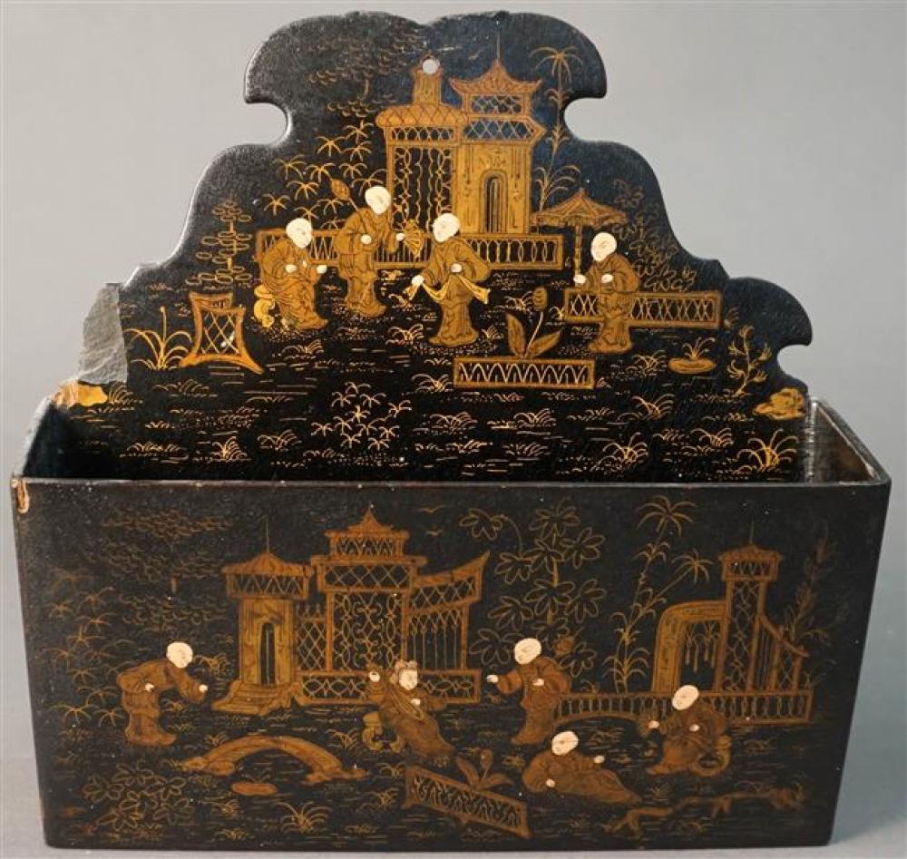 JAPANESE GOLD DECORATED BLACK LACQUER